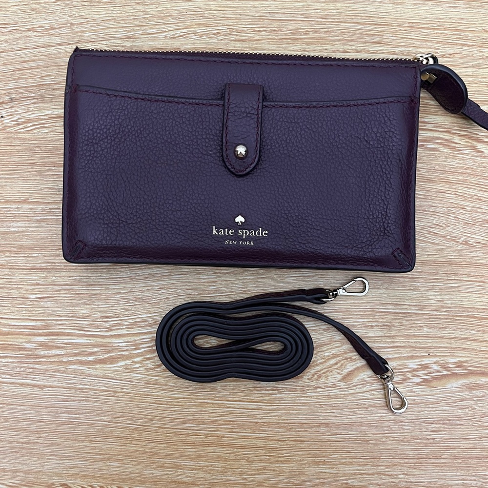 Kate Spade Jackson Small Tab Crossbody in Chocolate Cherry
